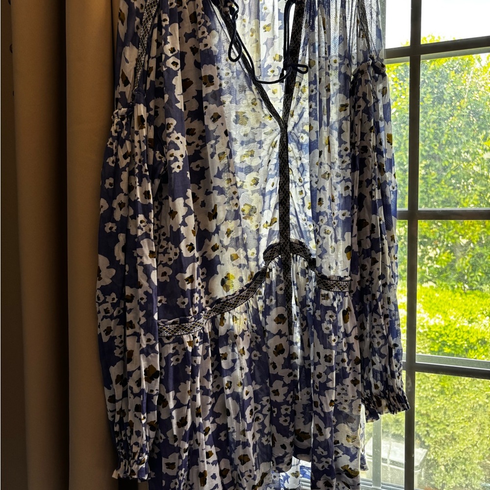 Free People Floral Print Button-Up Blouse dress